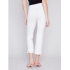 Capri Pants with Hem Slit - White