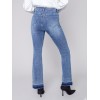 Bootcut Jeans with Contrast Cuff - Medium Blue