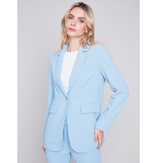 Blazer with Ruched Back - Sky