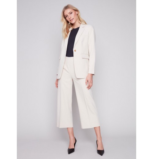 Blazer with Ruched Back - Beige