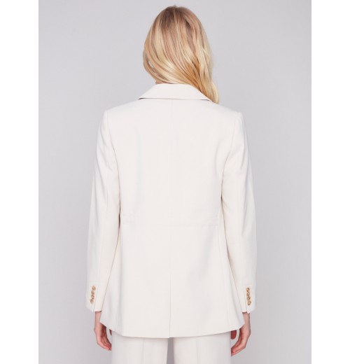 Blazer with Ruched Back - Beige