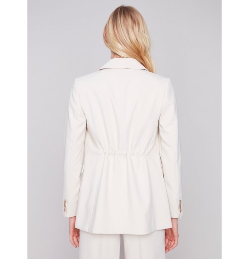 Blazer with Ruched Back - Beige