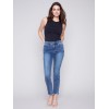 Bootcut Jeans with Asymmetrical Hem - Medium Blue