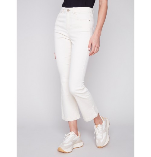 Bootcut Stretch Twill Pants - Natural