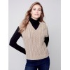 Cable Knit Sweater Vest - Truffle