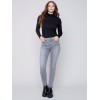 Cuffed Hem Jeans - Soft Gray