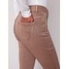 Cuffed Hem Twill Jeans - Truffle