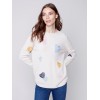 Embroidered Hearts Sweater - Ecru