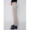 Houndstooth Flare Ponte Pants - Almond