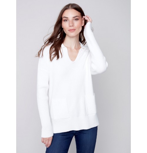 Johnny Collar Sweater - Cream