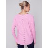 Knit Sweater with Back Lace-up Detail - Orchid