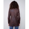 Long Vintage Faux Suede Jacket - Chocolate