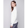 Mock Neck Rib Sweater - Ecru