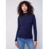 Mock Neck Rib Sweater - Navy