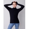 Mock Neck Rib Sweater - Black