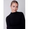 Mock Neck Rib Sweater - Black