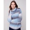 Ombré Sweater with Removable Scarf - Denim