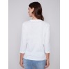 Organic Cotton Slub Knit Top - White