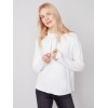 Ottoman Cotton Funnel Neck Sweater - Ecru