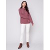 Ottoman Cotton Funnel Neck Sweater - Raspberry