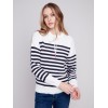 Ottoman Cotton Funnel Neck Sweater - Nautical