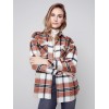 Plaid Flannel Shirt Jacket - Cider