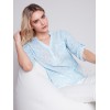 Printed Cotton Gauze Blouse - Sky