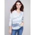 Printed Dolman Sweater - Indigo