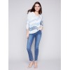 Printed Dolman Sweater - Indigo