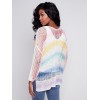 Printed Fishnet Crochet Sweater - Rainbow