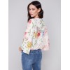 Printed Overlap Blouse - Paisley