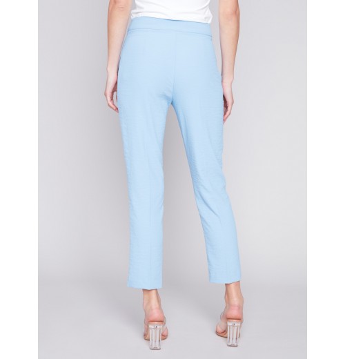 Side Slit Tapered Pants - Sky