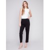 Side Slit Tapered Pants - Black