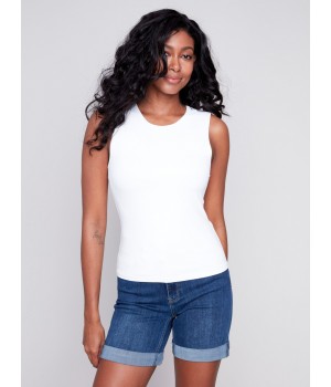 Sleeveless Super Stretch Top - White