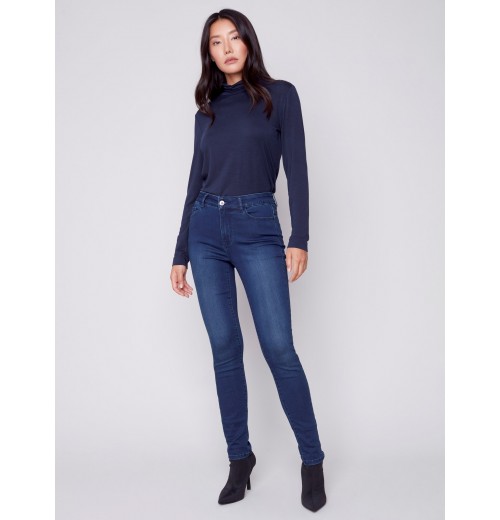 Soft Stretch Skinny Jeans - Blue Black