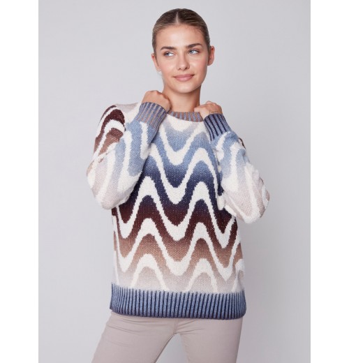 Space Dye Knit Sweater - Denim