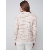 Sweater with Decorative Stitching - Powder