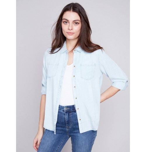 Tencel Button-Down Shirt - Denim