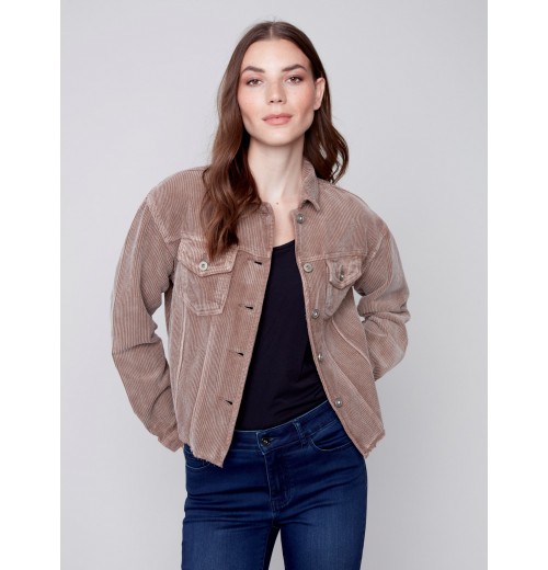 Washed-Out Corduroy Jacket - Truffle