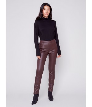 Wax Twill Pull-On Pants - Chocolate